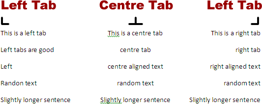 Tabs Demo In Word